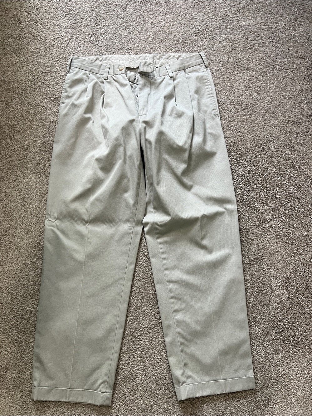 Jos. A. Bank Light Gray Pleated Chinos
